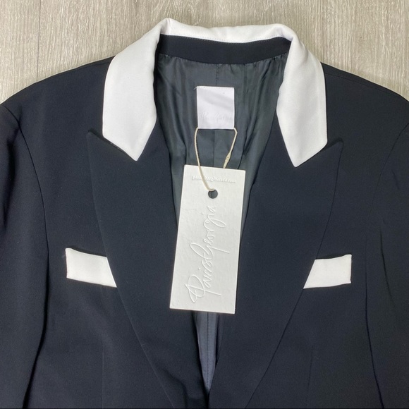Paris Georgia Basil Jacket Black White Tuxedo - Picture 3 of 7